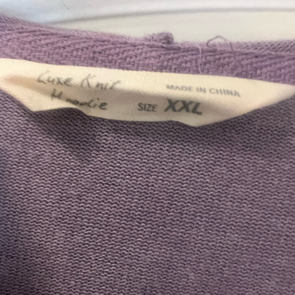 Ladies luxe knit purple hoodie 1/4 zip - Picture 3 of 3